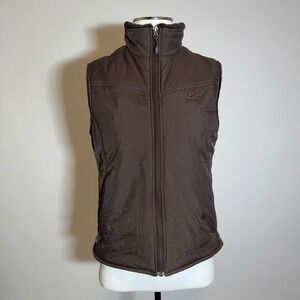 Nike ACG Brown Fleece Lined Collar Quilted Vest Womens Medium Gorpcore Hiking